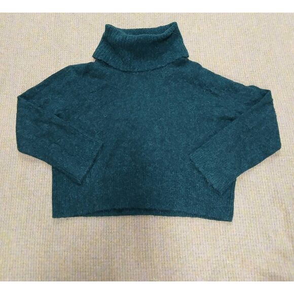 & other stories womens small boxy sweater teal green alpaca soft sweater wool - Picture 1 of 6